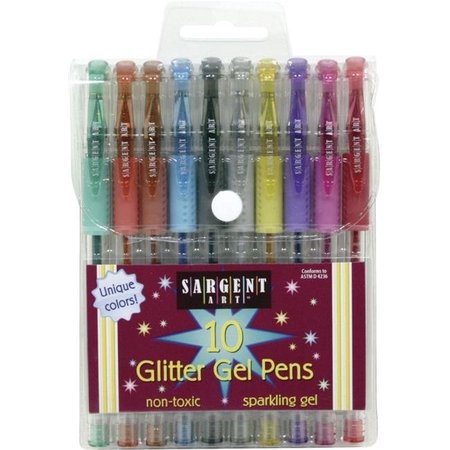 SARGENT ART Sargent Art 1494261 Glitter Gel Pen Set; Assorted Colors - Set of 10 1494261
